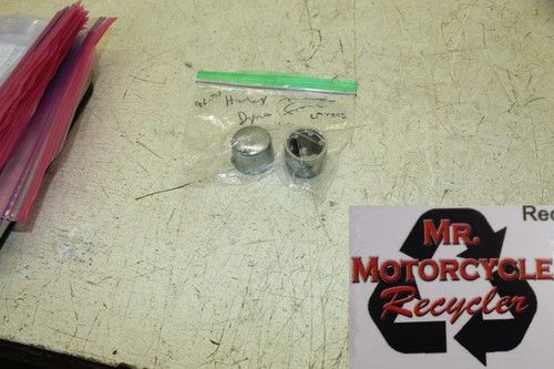 96-03 HARLEY DYNA OEM FRONTWHEEL RIM AXLE PIVOT BOLT CAP NUT END COVERS J3