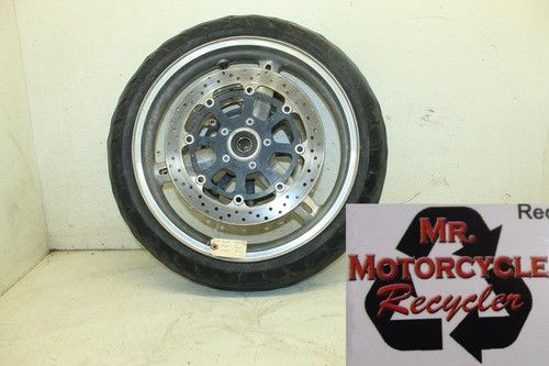 01-03 SUZUKI GSXR600 GSXR750 OEM FRONT WHEEL RIM W TIRE TIRE NO GOOD A1 FLOOR