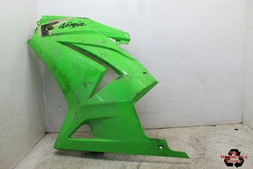 2012 KAWASAKI NINJA 250R 250 LEFT DAMAGED GREEN UPPER SIDE FAIRING COWL B44D