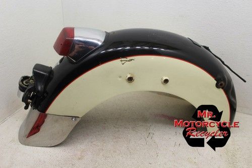 2000 HONDA SHADOW ACE 1100 BLACK WHITE REAR BACK WHEEL FENDER MUD GUARD VT1100