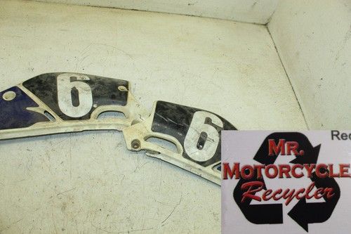 92 YAMAHA YZ80 OEM PLASTIC WHITE LEFT RIGHT SIDE PANELS FAIRINGS COWLS SET D11